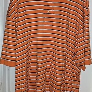 Orange Striped Men's Shirt
